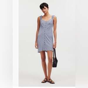 MADEWELL Navy and White Patterned Mini Dress Sz 6